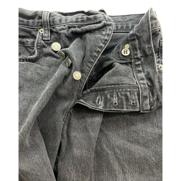 Agolde Crossover Jeans Black 100% Organic Cotton Straight Button Fly Size 22 - Picture 7 of 12